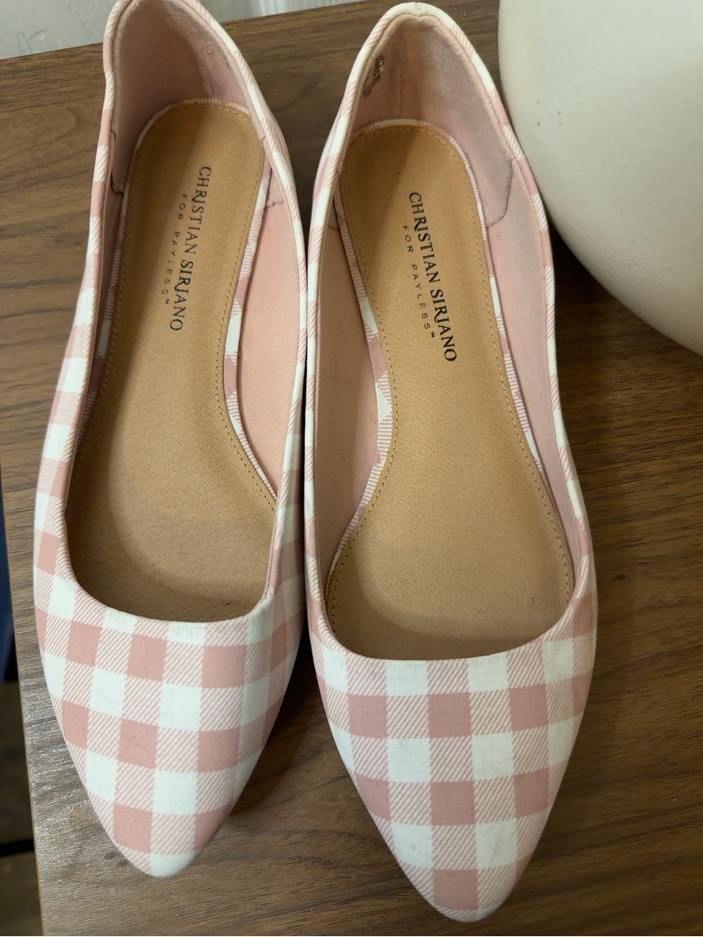 Christian Siriano for Payless Pink Gingham Pointed Toe Ballet Flats 8.5 - Picture 4 of 8